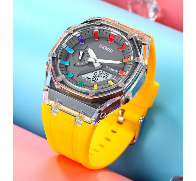 Часы наручные мужские Skmei 2100 (Yellow, 2100YL) (18432)
