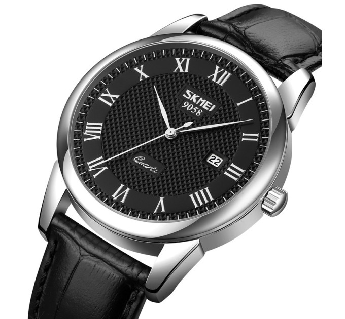 Часы наручные мужские Skmei 9058 (Black Man Stainless Steel, 9058SBK-B) (18411)