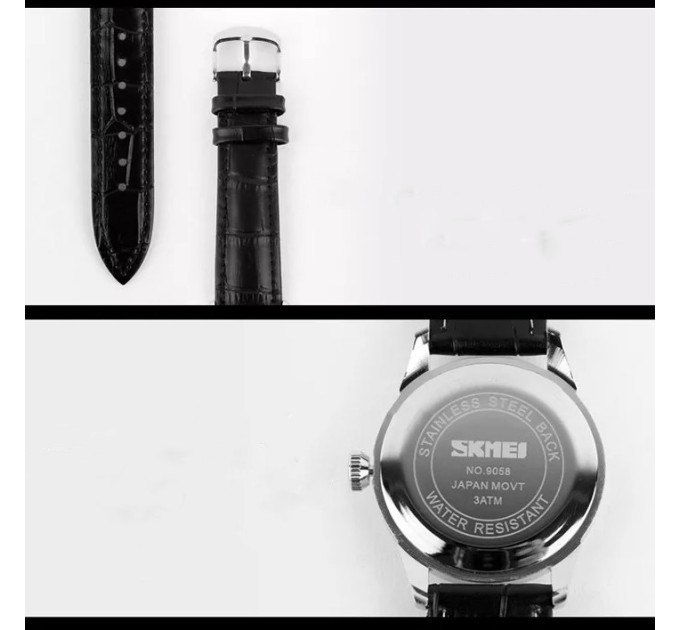 Часы наручные мужские Skmei 9058 (Black Man Stainless Steel, 9058SBK-B) (18411)