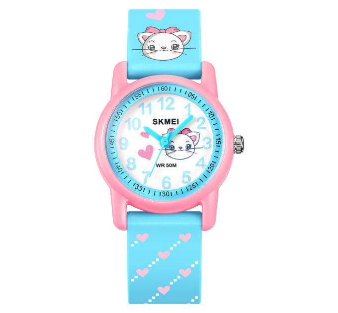 Детские наручные часы Skmei 2157 Original Котик для девочки электронные (Cat Pink, 2157CT) (19155)