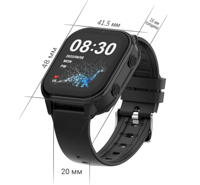 Детские смарт-часы Wonlex KT19 PRO Max Original часы-телефон с видеозвонком GPS WI-FI и SIM-картой (Black) (19131)