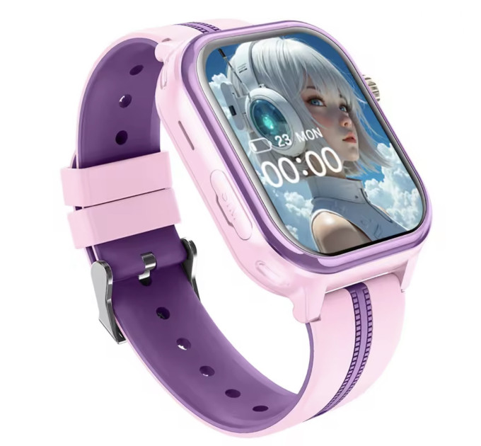 Детские смарт-часы Wonlex KT39 Original часы-телефон с видеозвонком GPS WI-FI и SIM-картой (Pink) (19137)