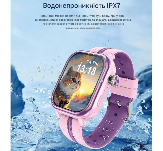 Детские смарт-часы Wonlex KT39 Original часы-телефон с видеозвонком GPS WI-FI и SIM-картой (Pink) (19137)