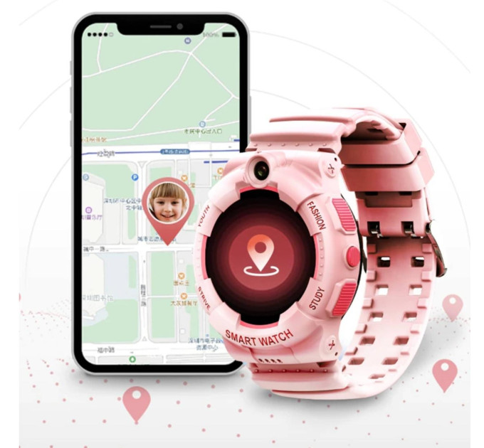 Детские умные смарт-часы Wonlex KT25  с камерой WI-FI GPS SIM-карта видеозвонок Original (Pink) (17772)