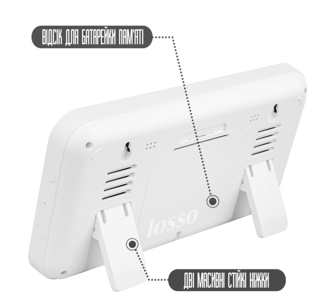 Электронные часы настольные и настенные LOSSO Premium W-500 интерьерные светодиодные (White) (18969)