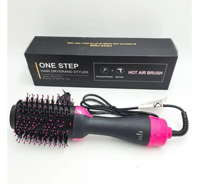 Фен-расчёска ONE STEP WM-001 электрическая (Black Pink)