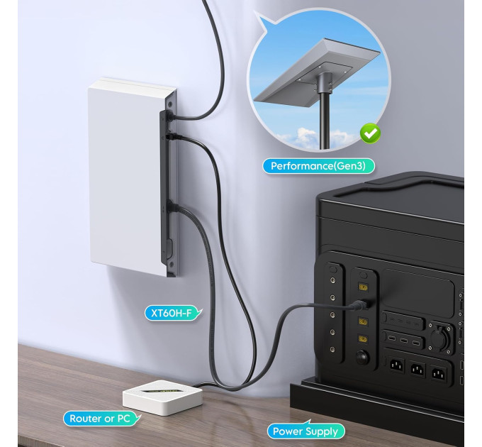 Кабель питания для Starlink Gen 3 12AWG с разъемами XT60 2м (19909)