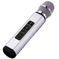Караоке-микрофон беспроводной Losso K6 Premium со встроенным динамиком и Bluetooth (Silver)