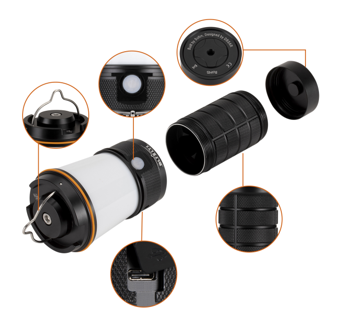 Кемпинговый фонарик Sofirn BLF LT1 аккумуляторная лампа для палатки и туризма (Black) (19280)