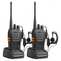 Комплект двух Портативных тактических Раций с Гарнитурой Baofeng BF-888S 2W на 16 каналов UHF(400-470 МГц)