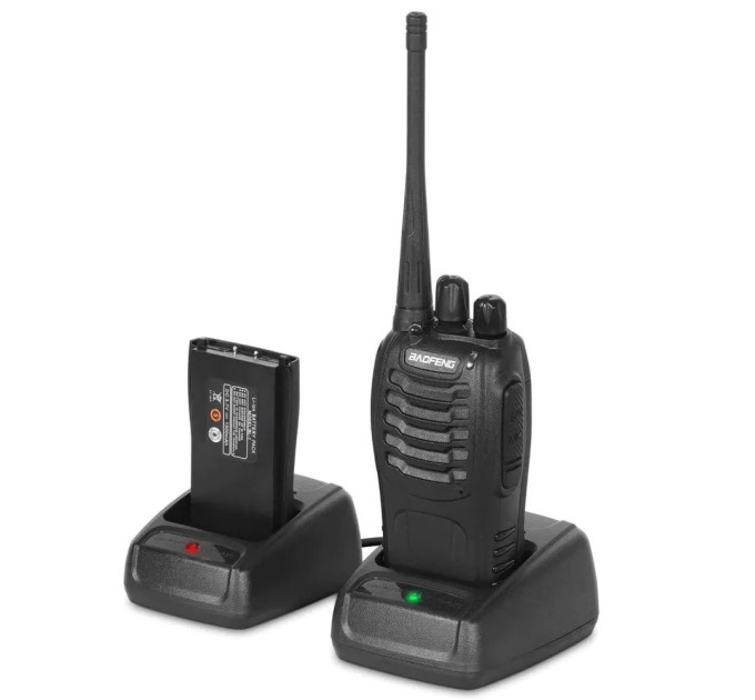 Комплект двух Портативных тактических Раций с Гарнитурой Baofeng BF-888S 2W на 16 каналов UHF(400-470 МГц) (18837)