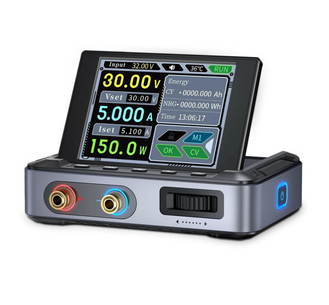 Лабораторный блок питания Fnirsi DPS-150 С2С PD (1CH, 30V, 5A) +кабель и блок зарядки (Blue) (19662)