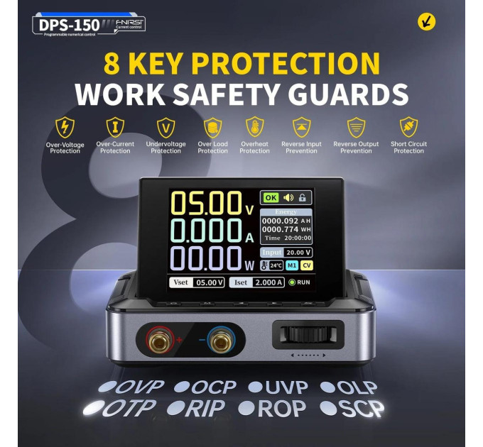 Лабораторный блок питания Fnirsi DPS-150 С2С PD (1CH, 30V, 5A) +кабель и блок зарядки (Blue) (19662)