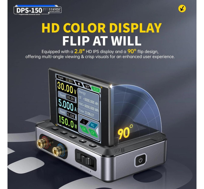 Лабораторный блок питания Fnirsi DPS-150 С2С PD (1CH, 30V, 5A) +кабель и блок зарядки (Blue) (19662)