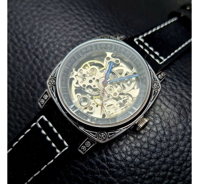 Механические часы наручные скелетон с автоподзаводом Skmei 9271 (Black, 9271BK) (18388)