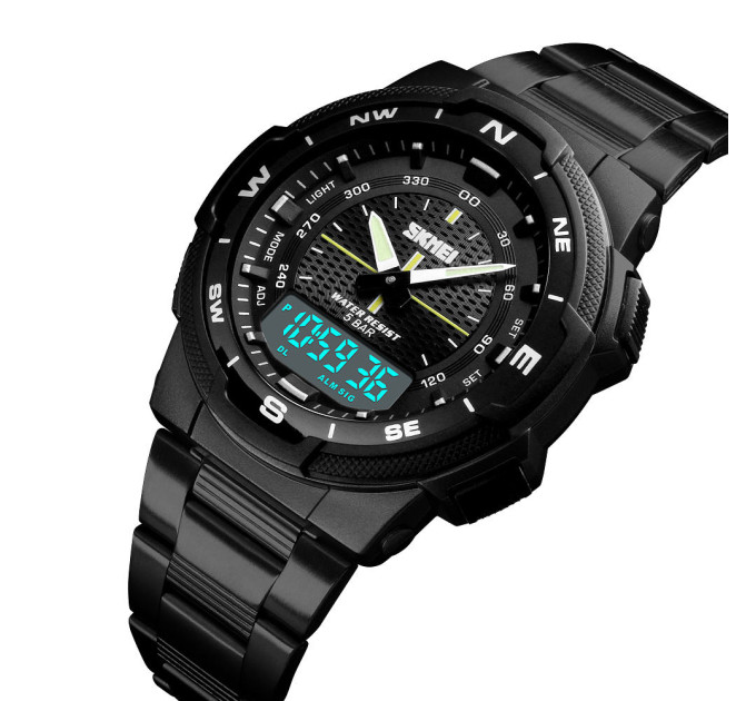 Мужские наручные часы Skmei 1370 Original (Black Black, 1370BKBK) (17130)