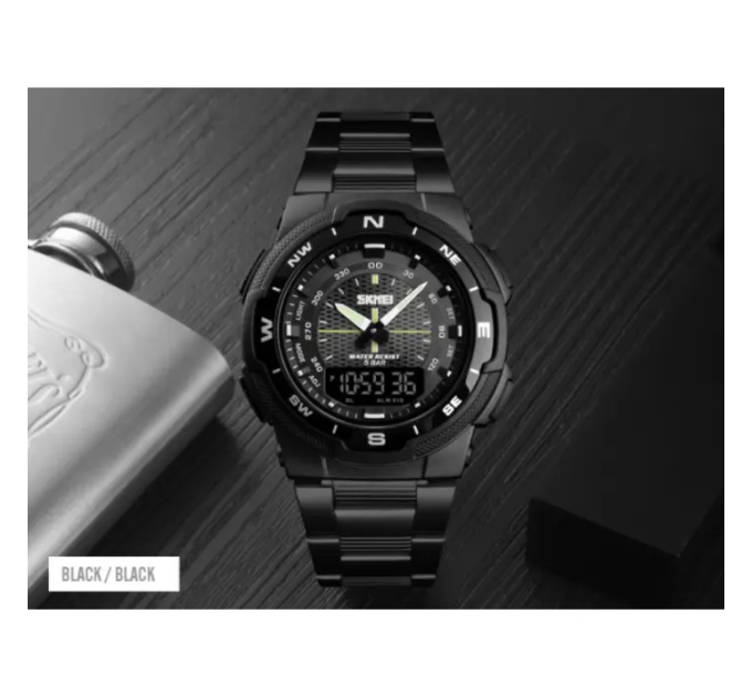 Мужские наручные часы Skmei 1370 Original (Black Black, 1370BKBK) (17130)