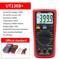 Мультиметр UNI-T UT136B+ Цифровой мультитестер; Напряжение DC/AC; Ток DC/AC; R; C; Прозвонка цепи; тест Диодов, NCV