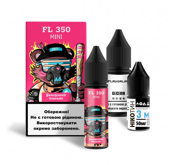 Набор для самозамеса на солевом никотине Flavorlab FL350 Mini 15 мл (Гранатовый лимонад, 0-50 мг) (16488)