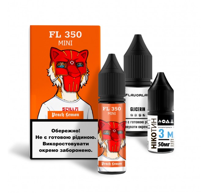 Набор для самозамеса на солевом никотине Flavorlab FL350 Mini 15 мл (Персик Ананас Апельсин Лимон, 0-50 мг) (16483)