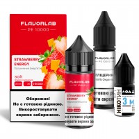 Набор для самозамеса на солевом никотине Flavorlab PE 10000 30 мл, 0-50 мг Strawberry Energy (Клубничная энергия)