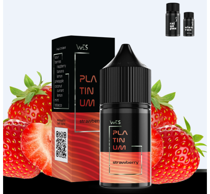 Набор для самозамеса солевой WES Platinum 30 мл (Strawberry клубника 0-65 мг) (17414)