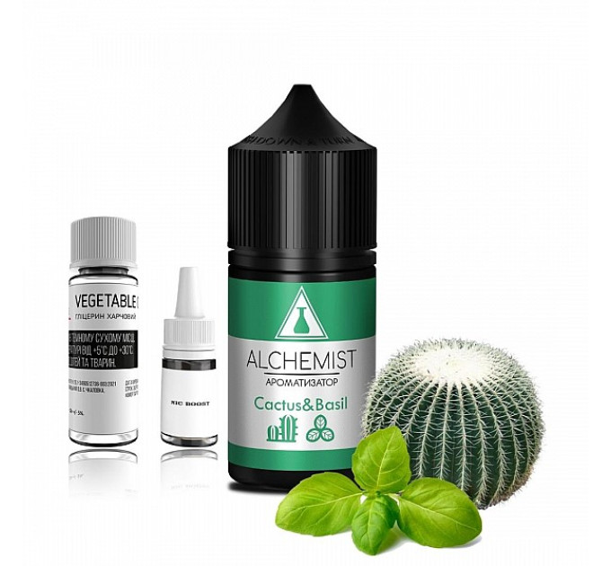 Набор компонентов для самозамеса солевой ALCHEMIST 30 мл (Cactus Basil Кактус, 0-50 мг) (18085)