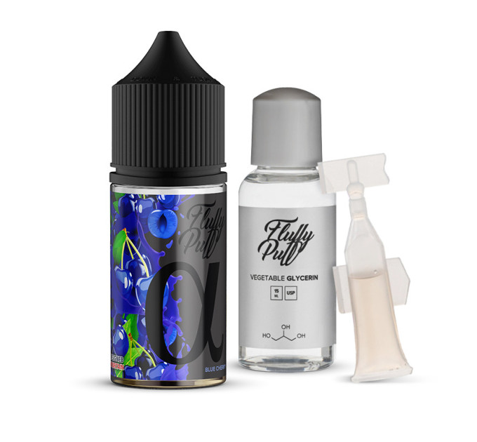 Набор компонентов для самозамеса солевой Fluffy Puff Alpha 30 мл (BLUE CHERRY Синяя вишня, 0-65 мг) (17954)