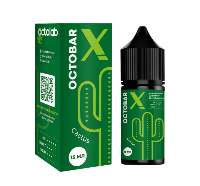 Набор компонентов для самозамеса солевой жидкости Octobar X 30 мл (Cactus Кактус Ананас, 0-65 мг) (17893)