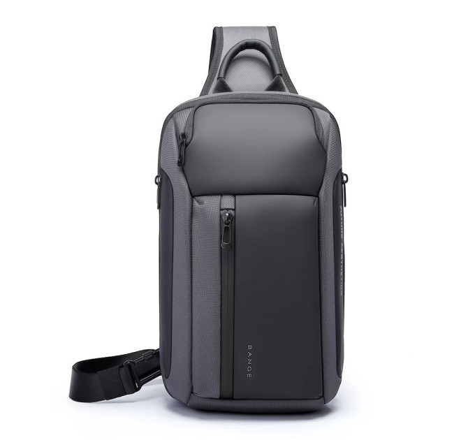Однолямочный рюкзак через плечо Bange BG-7566 7л Сумка-слинг с USB-разъемом (Gray) (19368)