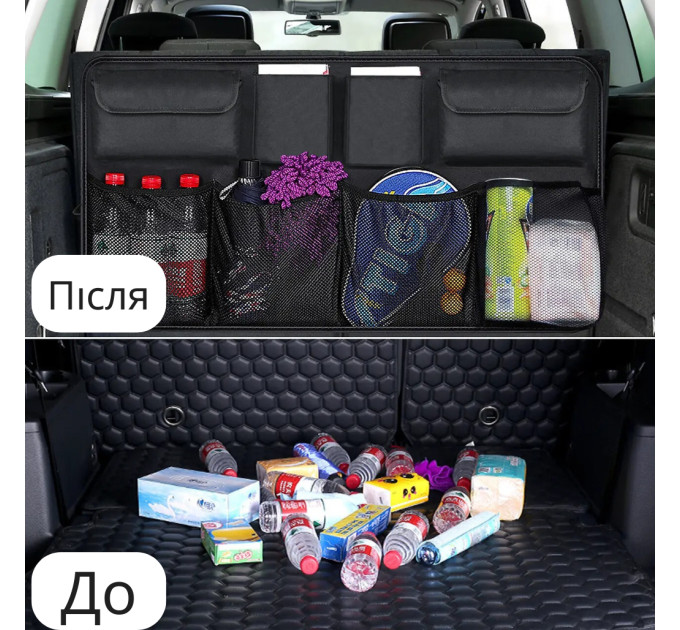 Органайзер автомобильный в багажник на спинку сиденья LVR 025 сумка на 8 отсеков (Black) (18992)