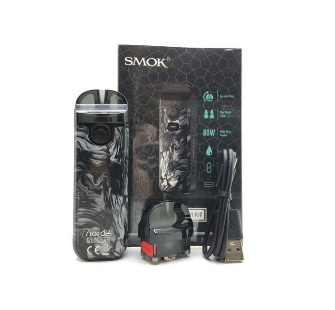 Под-система SMOK Nord 4 80W Pod Original Kit 2000mAh 4.5ml (Fluid Black Grey)
