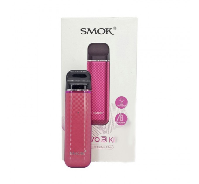 Підсистема Smok Novo 3 Original Pod System 800mAh 1.7ml (Purple Red Carbon Fiber)