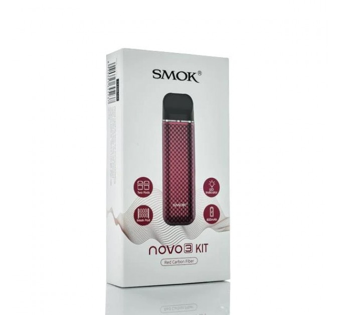 Підсистема Smok Novo 3 Original Pod System 800mAh 1.7ml (Red Carbon Fiber)