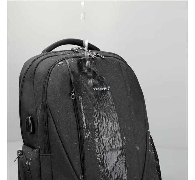 Рюкзак городской Tigernu T-B3399 22л с USB для ноутбука 15.6'' (Black Grey) (17051)