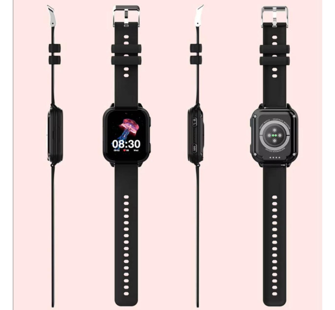 Смарт-часы детские Wonlex KT33 с камерой WI-FI GPS SIM-карта Original силиконовый ремешок (Black) (17774)