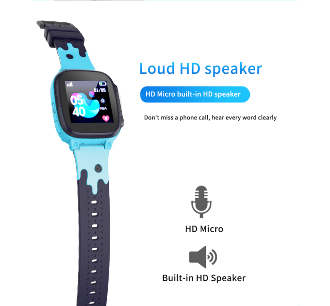 Смарт-часы телефон детские Smart Watch S1 с видеозвонком WI-FI GPS SIM-карта (Blue) (18581)