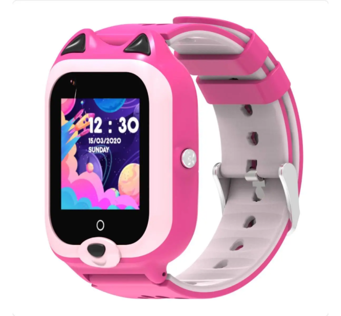 Смарт часы-телефон детские Wonlex KT22 4G камера прослушка геозона WI-FI GPS SIM Original (Pink) (17005)