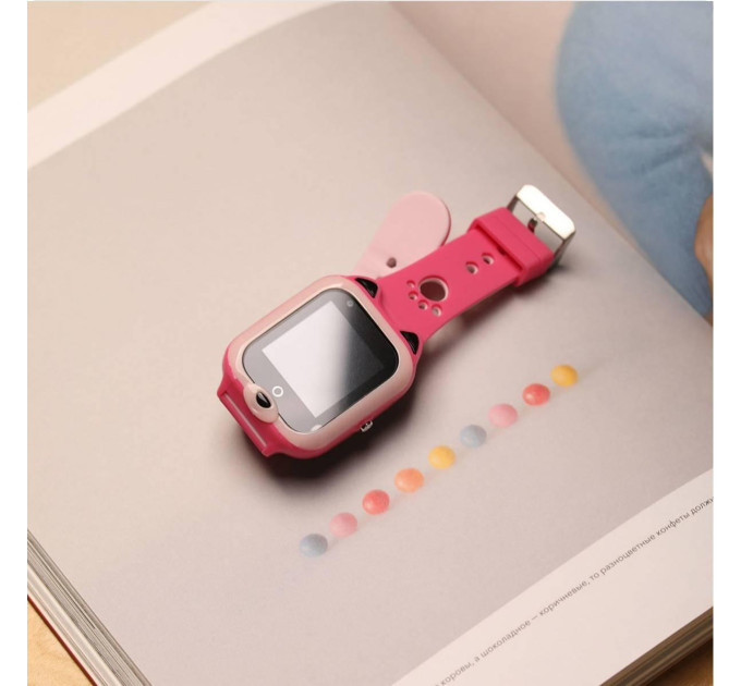 Смарт часы-телефон детские Wonlex KT22 4G камера прослушка геозона WI-FI GPS SIM Original (Pink) (17005)