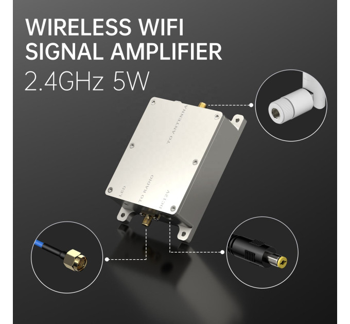 Усилитель Wi-Fi сигнала с антенной EDUP EP-AB027 2.4 ГГц 5W 37dBm Original бустер расширитель вайфай FPV () (18800)