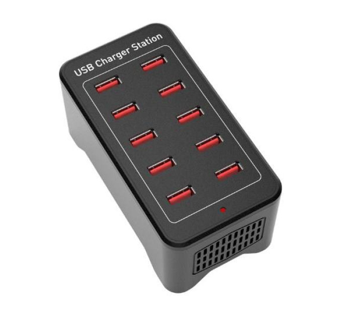 Зарядная станция многопортовая ILEPO на 10 USB портов 50 Вт / сетевое мультизарядное устройство (19011)