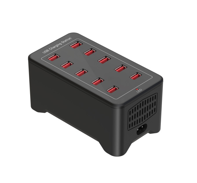 Зарядная станция многопортовая ILEPO на 10 USB портов 50 Вт / сетевое мультизарядное устройство (19011)