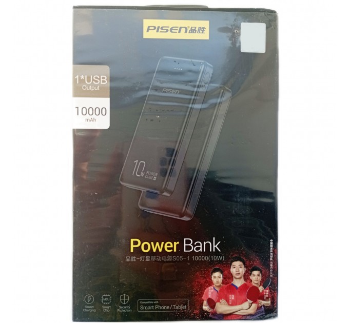 Power Bank Pisen Cube+ 10000mAh повербанк зовнішній акумулятор (Black)