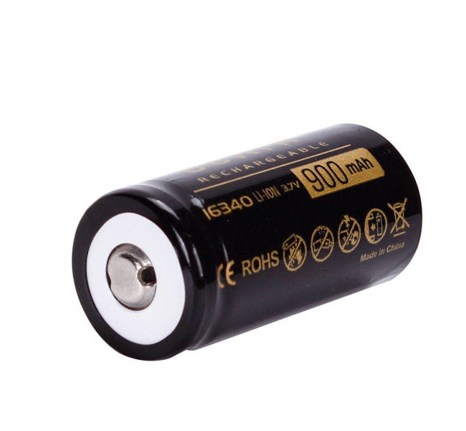 Аккумулятор 16340 / RCR123 Sofirn 900 mAh литий-ионный Li-Ion 1.6А, 3.7V Выпуклый плюс (19301)