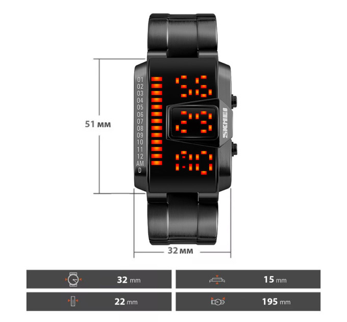 Часы наручные Skmei 1179 Original (Black, 1179BK) (17082)