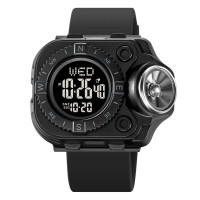 Часы наручные с фонариком Skmei 2187 (Black Black, 2187BKBK)