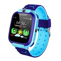 Детские смарт часы-телефон Aishi Q12 с GPS, родительским контролем и прослушиванием (Blue)