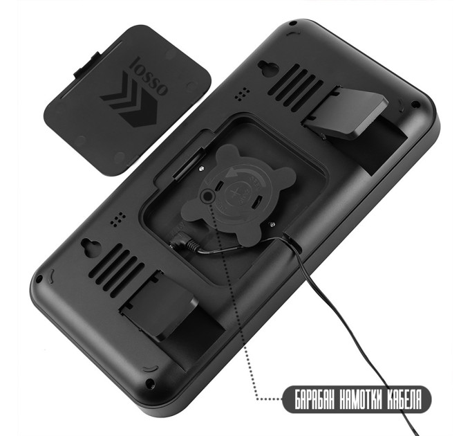 Электронные часы настольные и настенные LOSSO Premium W-500 интерьерные светодиодные (Black) (18970)