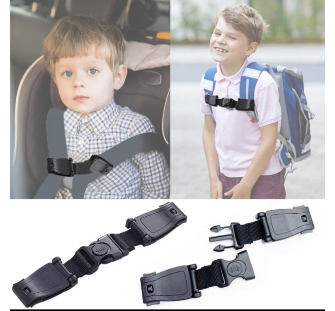 Фиксатор ремней безопасности детского автокресла LVR 029 защитный карабин (Black) (18999)