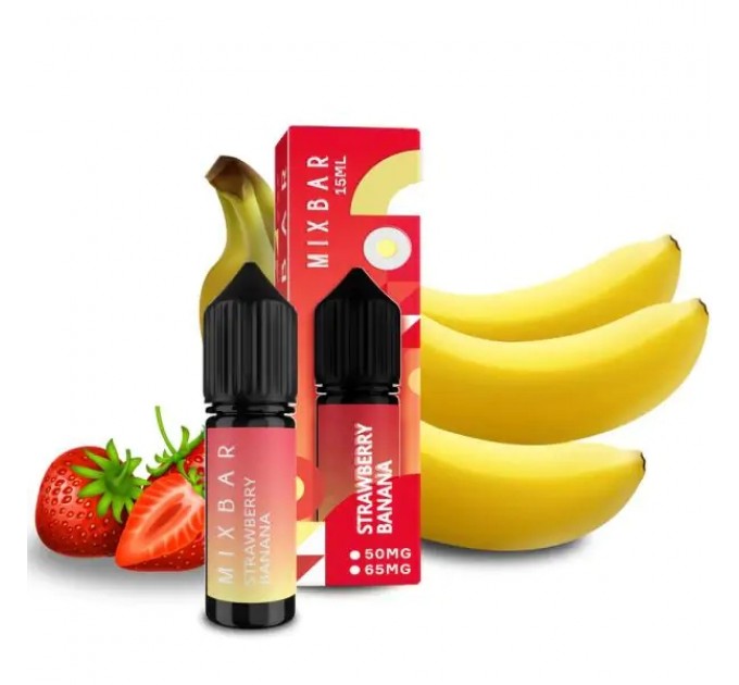 Жидкость для POD систем Mix Bar Strawberry Banana 15 мл 65 мг (Клубника банан)